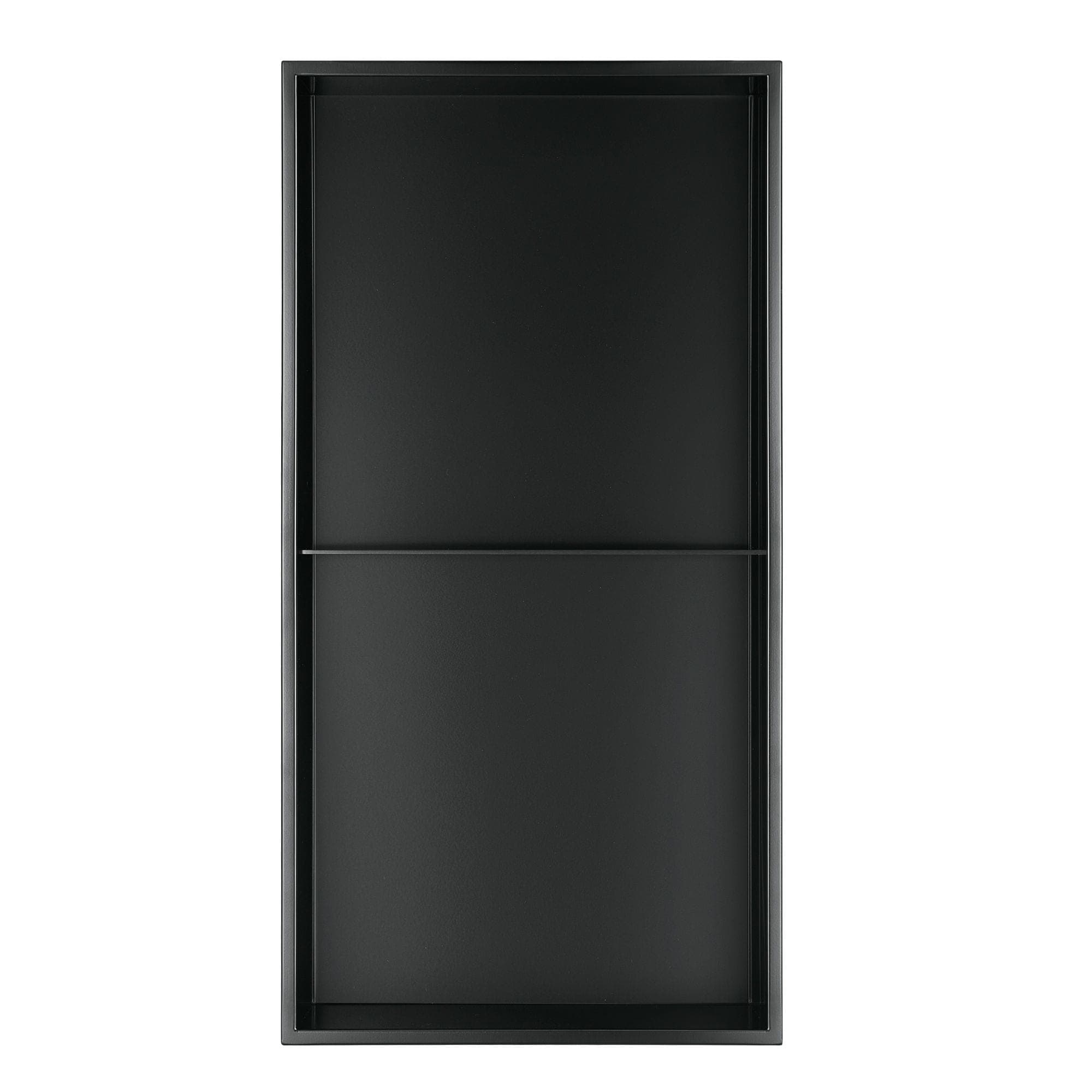 Pulse ShowerSpas Ultra-Thin Bath Shower Niche, 12-in x 24-in, Matte Black