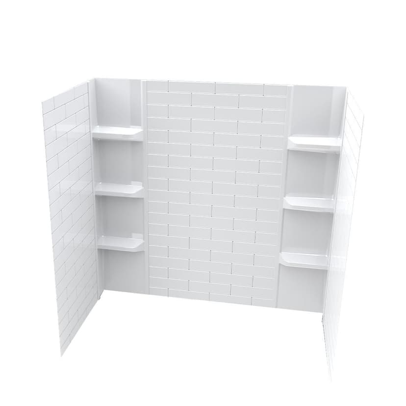 A&E Bath and Shower Sarreh Shower Wall, White, 60 in