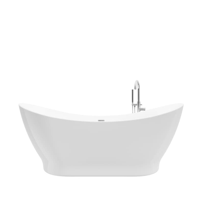 A&E Bath Tancy-NF Acrylic Freestanding Bathtub with Adjustable Feet, White, 65-in
