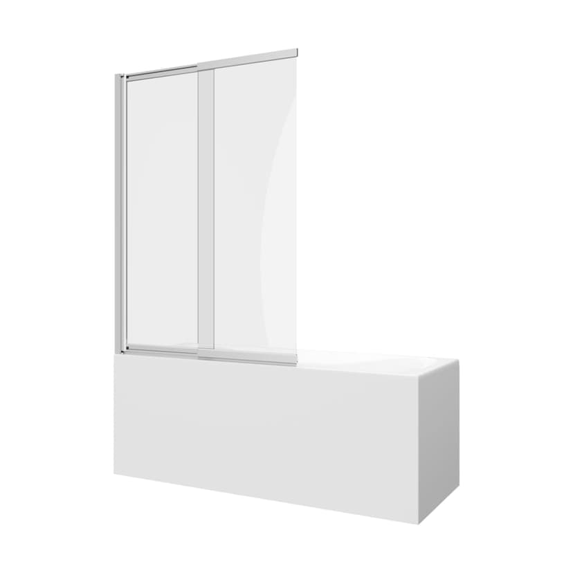 A&E Bath Margaret Bath Shower Screen with Clear Glass & Panels, 40-in