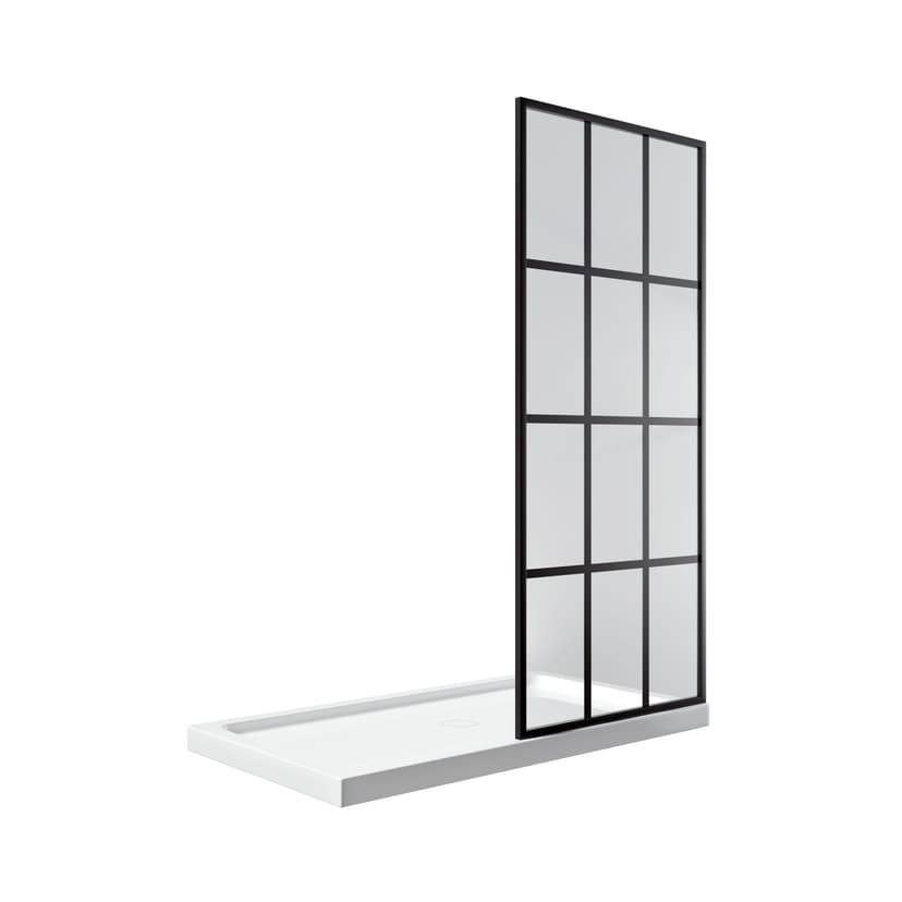 Brianna Walk-In Acrylic Base Shower Door with Clear Glass, Matte Black, 60-in