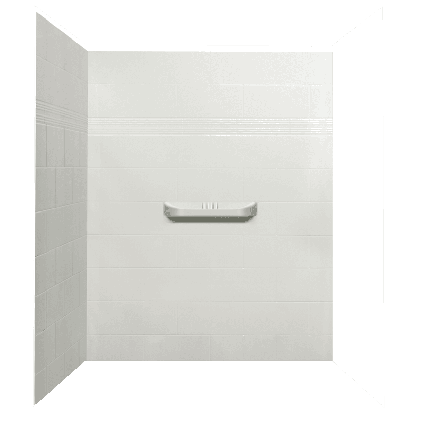 Sydney Acrylic Shower Wall Surrond with Large Shelf, White