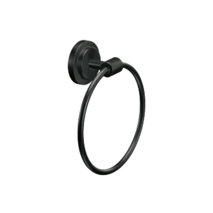 Moen Iso Bathroom Hand Towel Ring, Matte Black