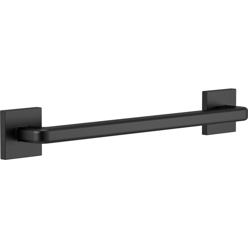 Delta Angular Modern Grab Bar, Matte Black, 18-in