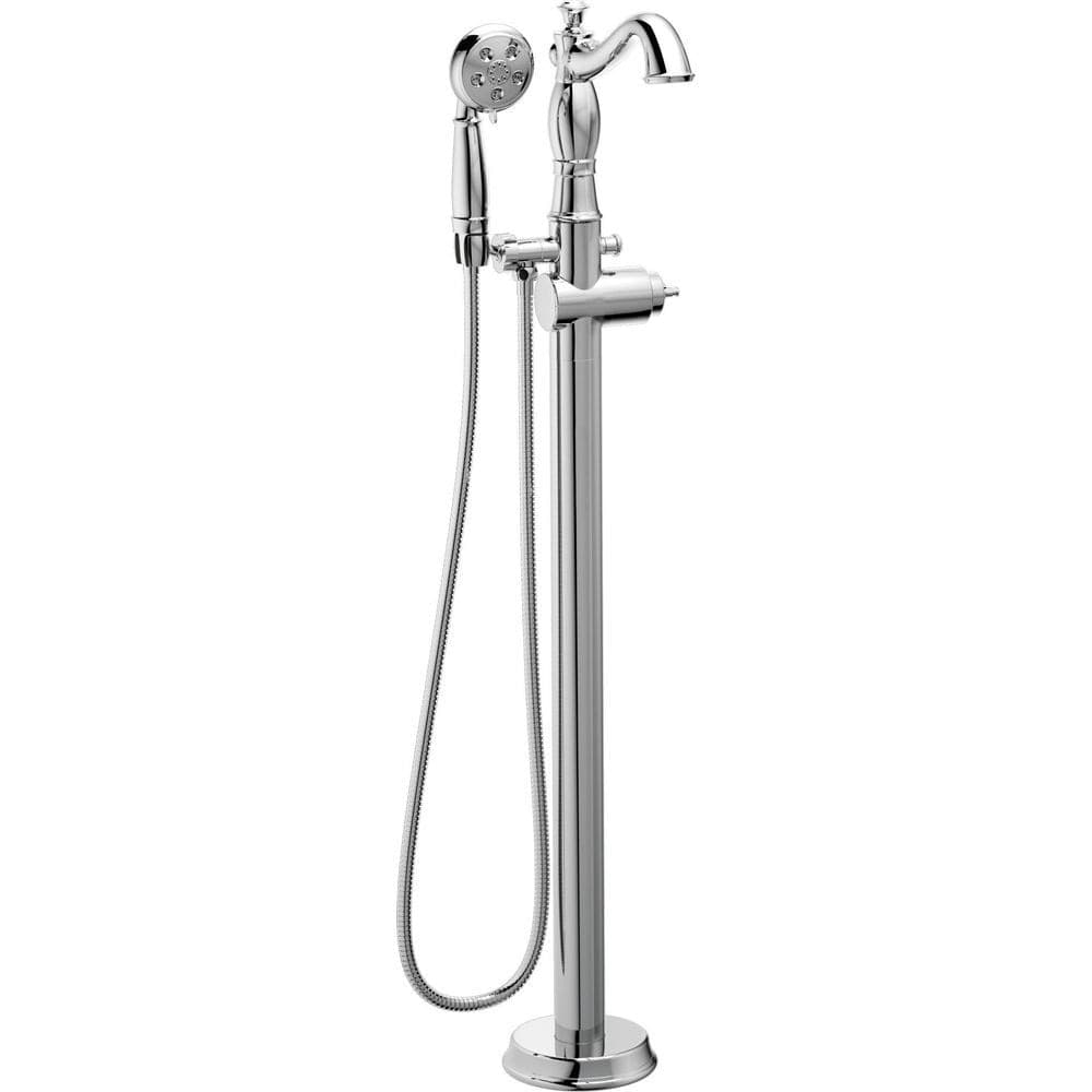 Delta Chrome Floor Mount Tub Filler with Hand Shower