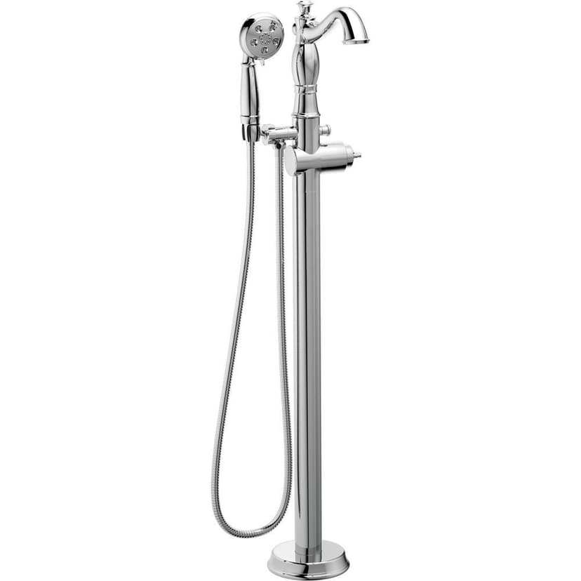 Delta Chrome Floor Mount Tub Filler with Hand Shower