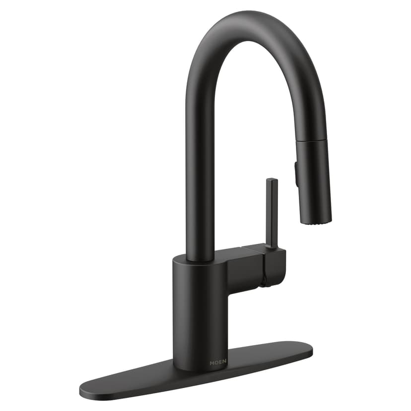 Moen® Align Single Handle High Arc Pull Down Sprayer Kitchen Faucet with Reflex & Power Clean, Matte Black