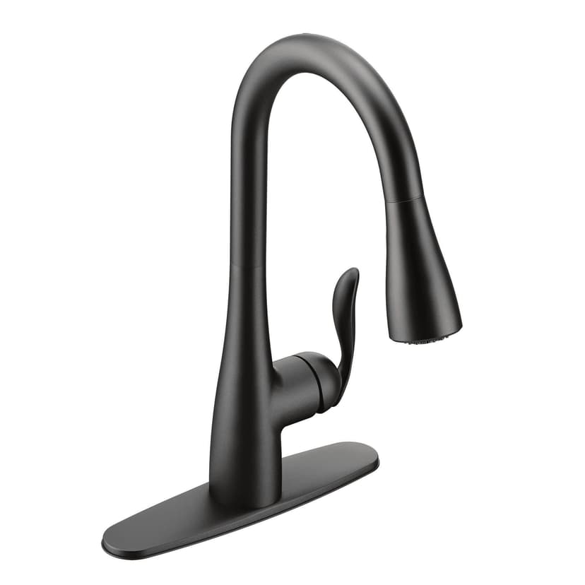 Moen® Arbor Single Handle Modern Pull Down Kitchen Faucet with Reflex & Power Clean, Matte Black