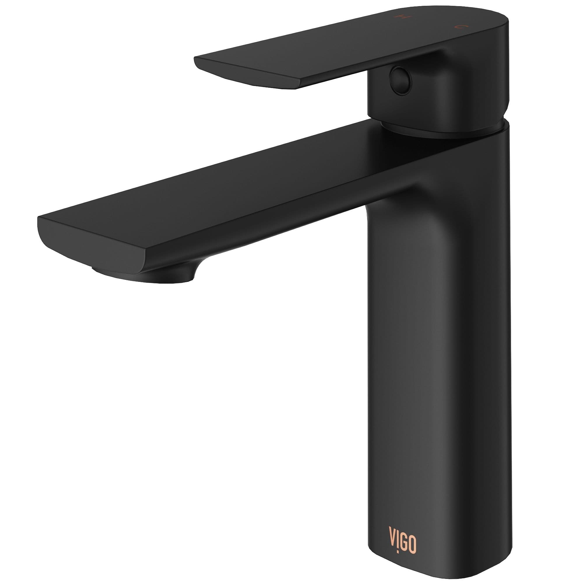 VIGO Davidson Single Handle Single Hole Bathroom Sink Faucet, WaterSense® Certified, Matte Black