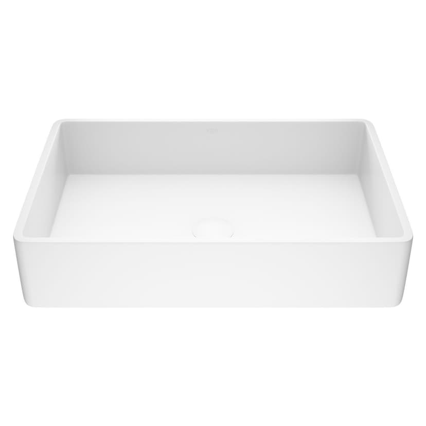 VIGO Magnolia Matte Stone™ Vessel Bathroom Sink/Basin with Deep Bowl, White