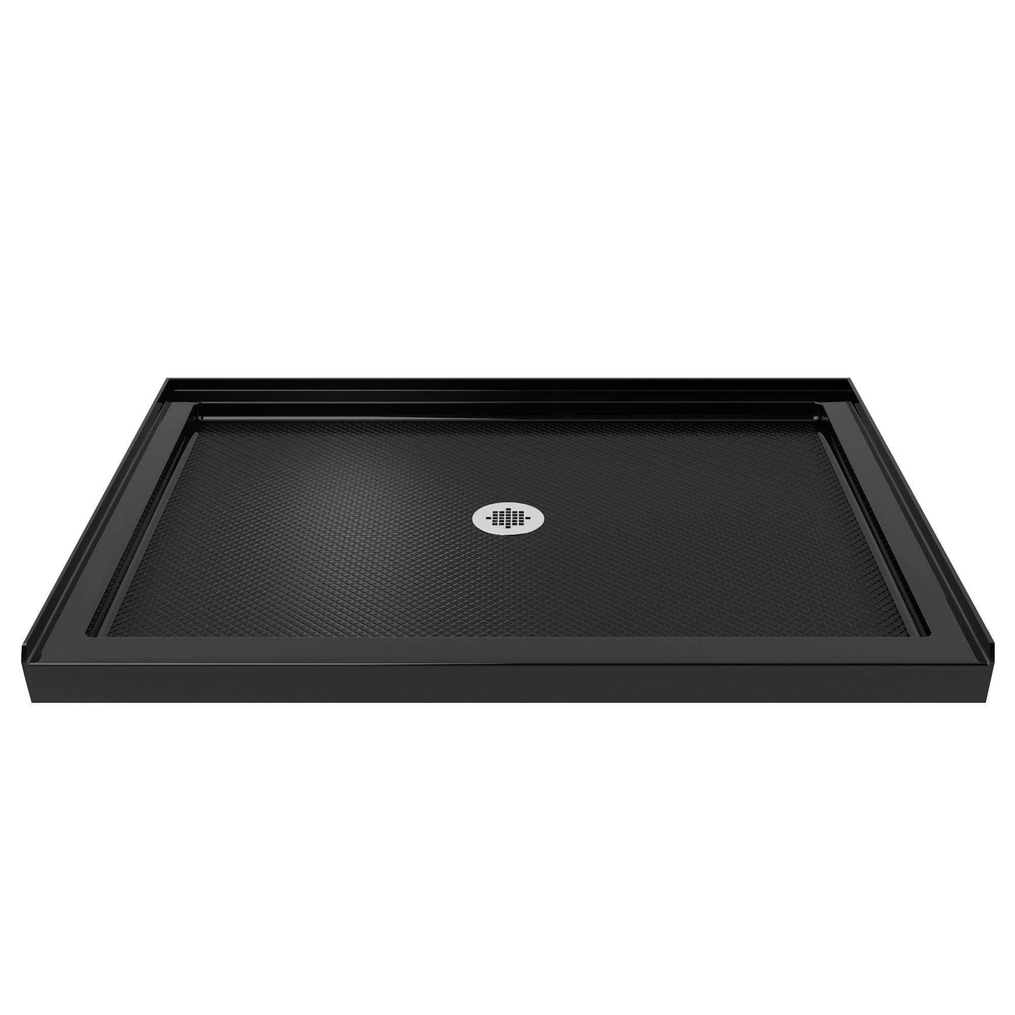 DreamLine SlimLine Single Threshold Alcove Shower Base with Centre Drain, 32-in x 42-in, Black