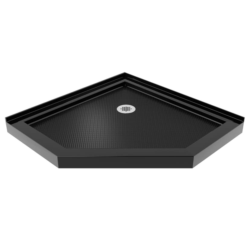 DreamLine SlimLine Neo-Angle Shower Base with Corner Drain, 36-in x 36-in, Black