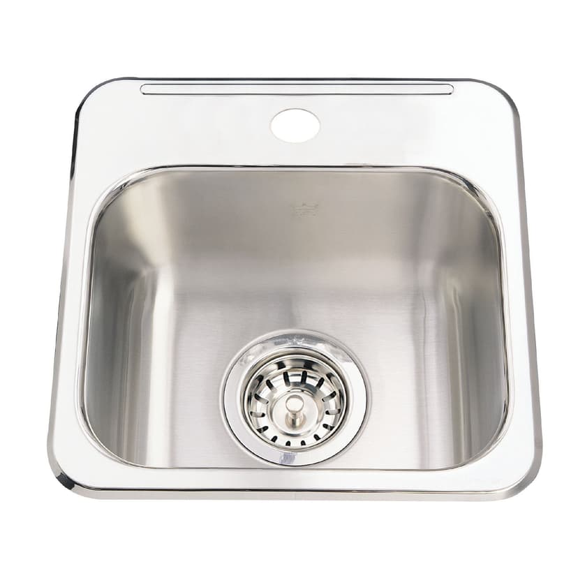 Kindred Drop-In Single 1-Hole Stainless Steel Sink, 13x13-in