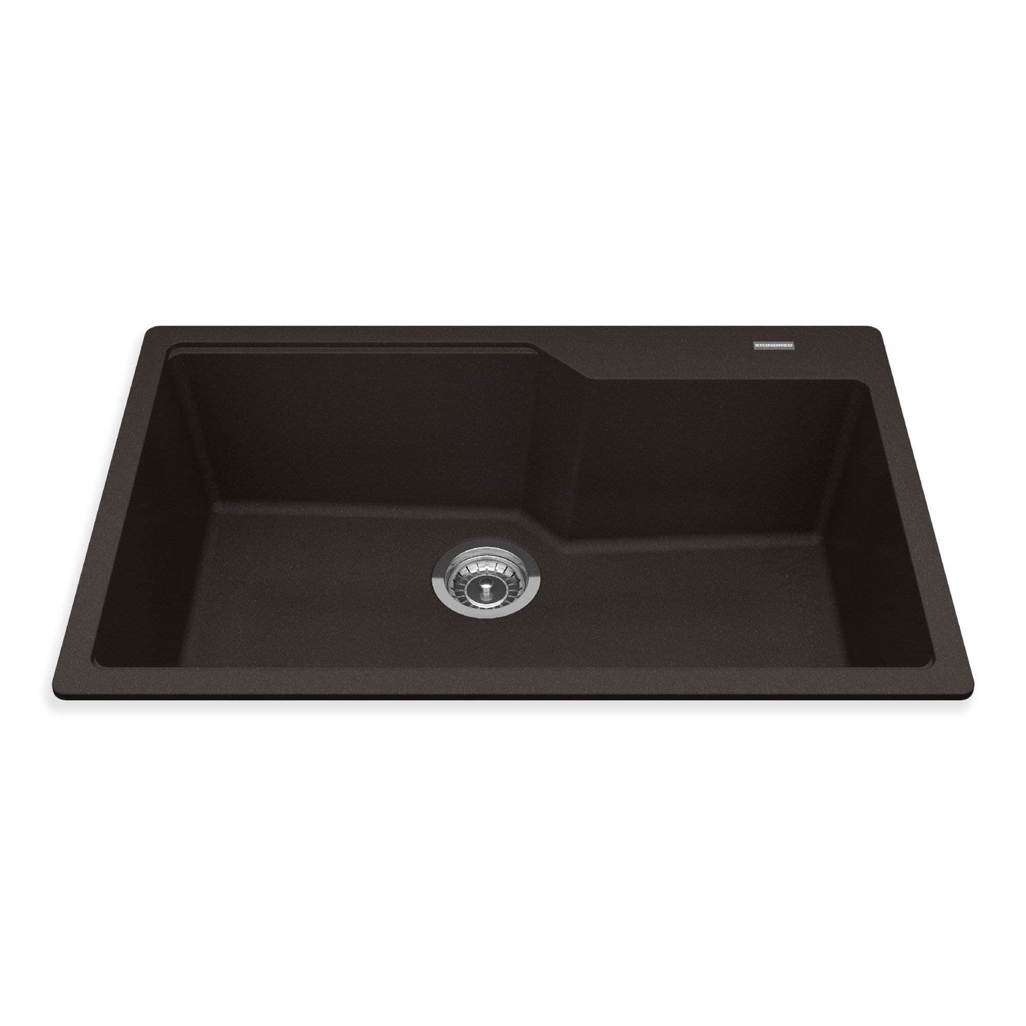 Kindred Urban Drop In Granite Single Bowl Kitchen Sink, 30.7-in x 19.69-in x 9.06-in, Mocha