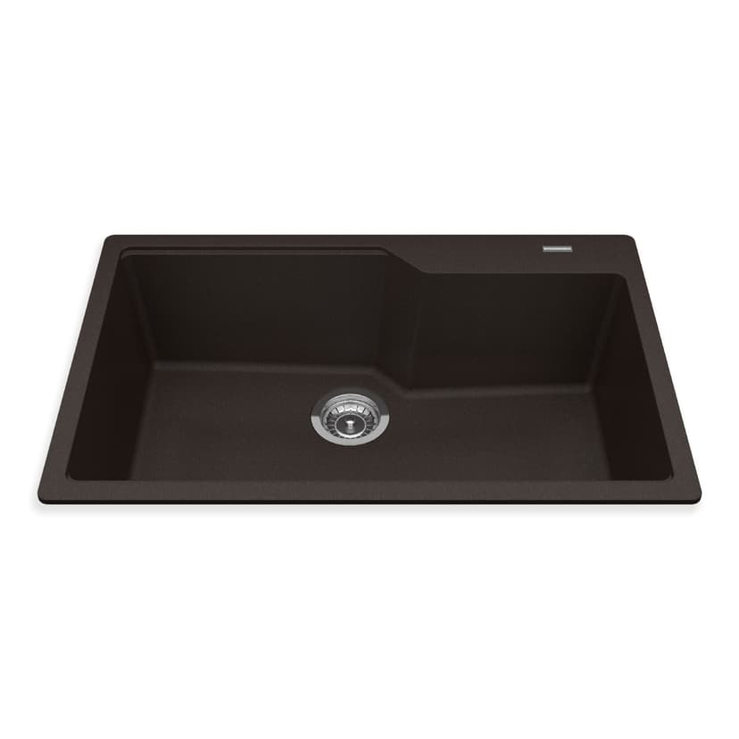 Kindred Urban Drop In Granite Single Bowl Kitchen Sink, 30.7-in x 19.69-in x 9.06-in, Mocha
