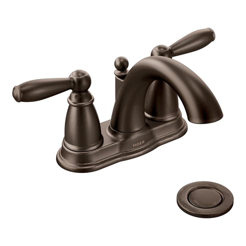 Moen® Brantford Double Handle Low Arc 4-in Centerset Bathroom Sink Faucet, WaterSense® Certified, Oil Rubbed Bronze