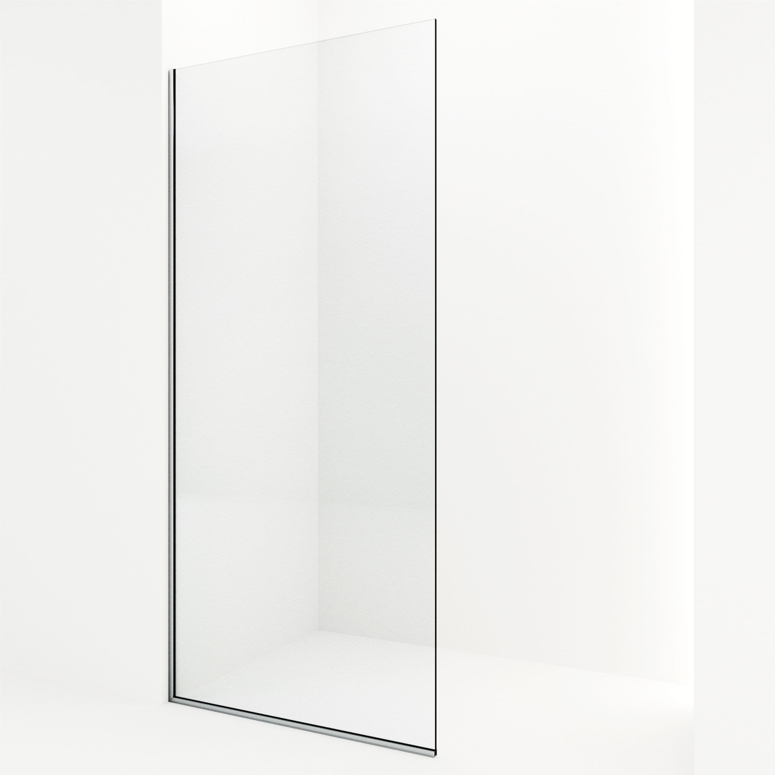 VIGO Zenith Frameless Fixed Shower Door with Clear Glass, Chrome, 34x74-in