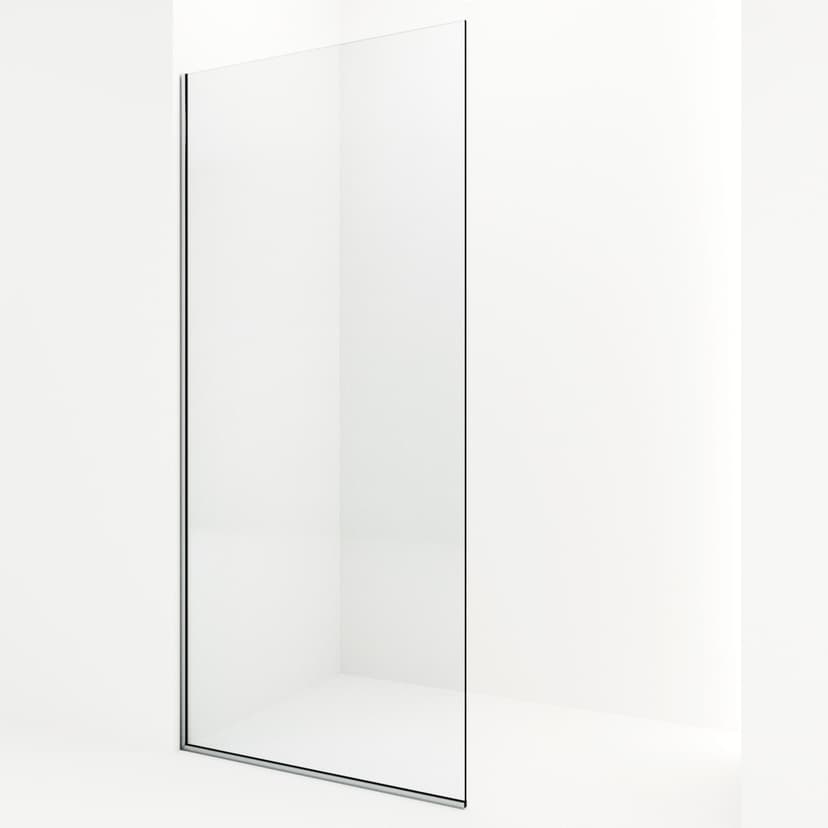 VIGO Zenith Frameless Fixed Shower Door with Clear Glass, Chrome, 34x74-in