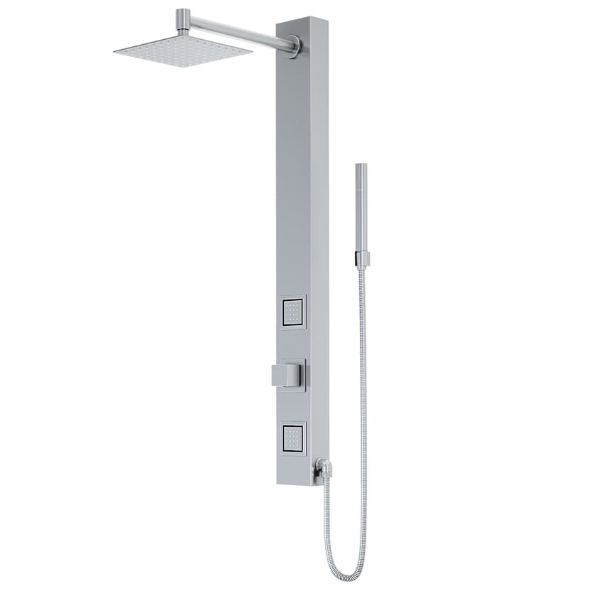 VIGO Orchid 3-Spray Jet High Pressure Massage Shower Panel System with Fixed Rain & Handheld Shower Head, Stainless Steel