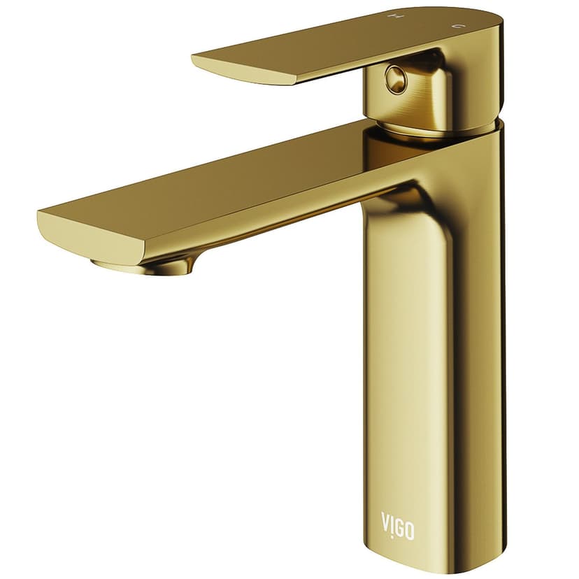 VIGO Davidson Single Handle Single Hole Bathroom Sink Faucet, WaterSense® Certified, Matte Gold