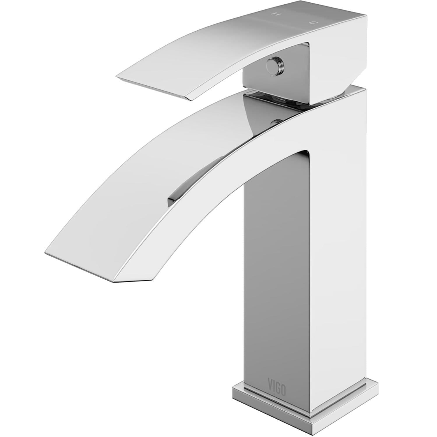 VIGO Satro Single Handle Single Hole Bathroom Sink Faucet, WaterSense® Certified, Chrome