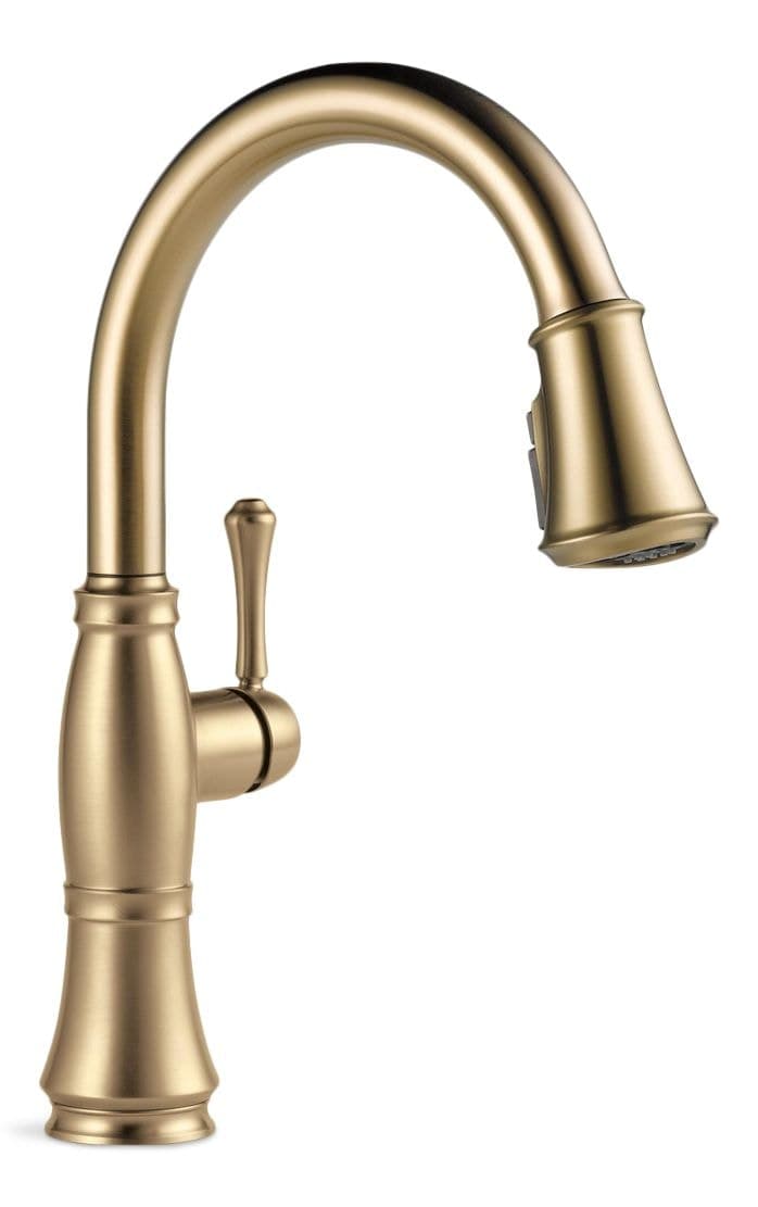 Delta Cassidy 1-Handle ShieldSpray® Pull-Down Kitchen Faucet, Champagne Bronze