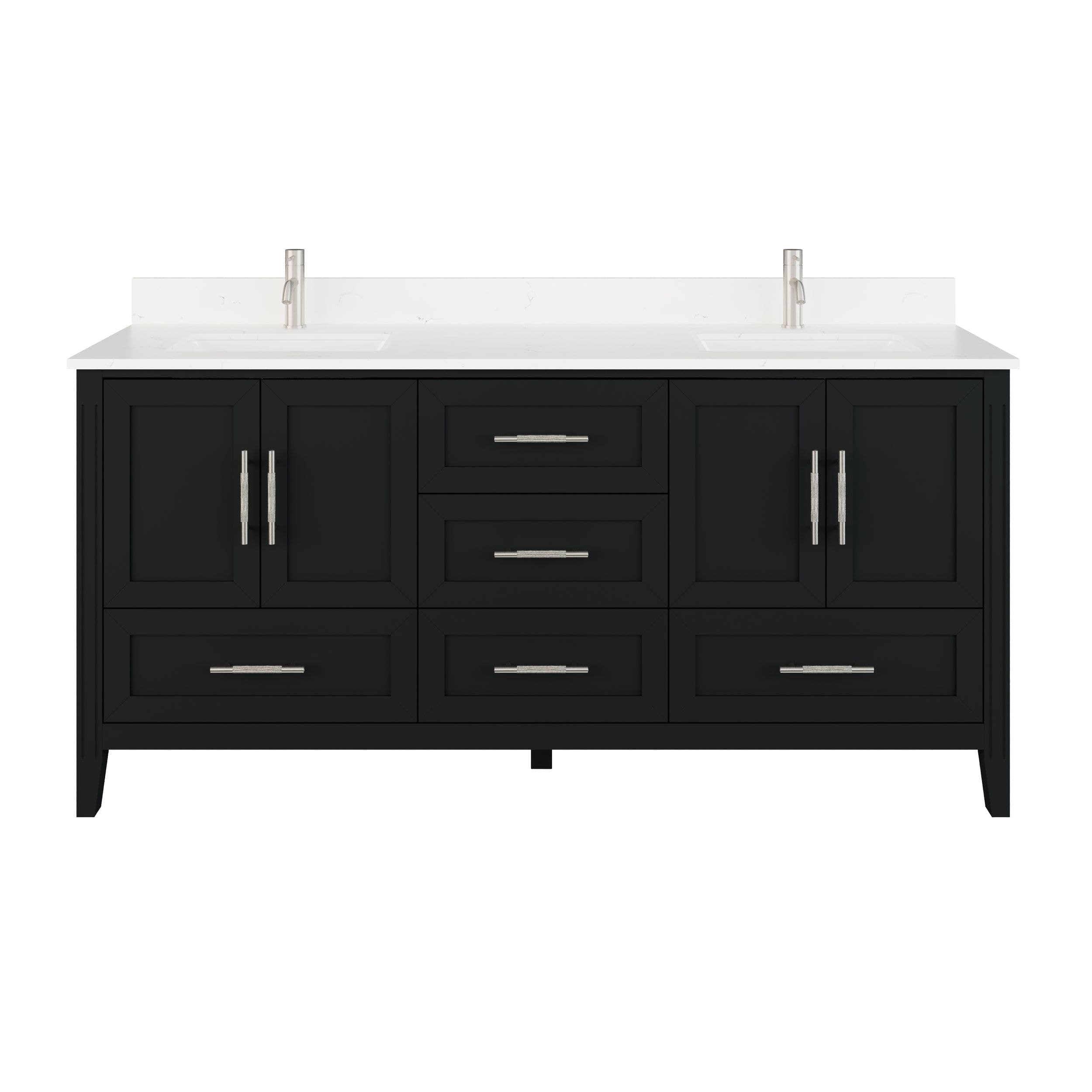 Urban Bathe Houston Single Bathroom Vanity with Power Bar & Drawer Organizer, Espresso, 72-in