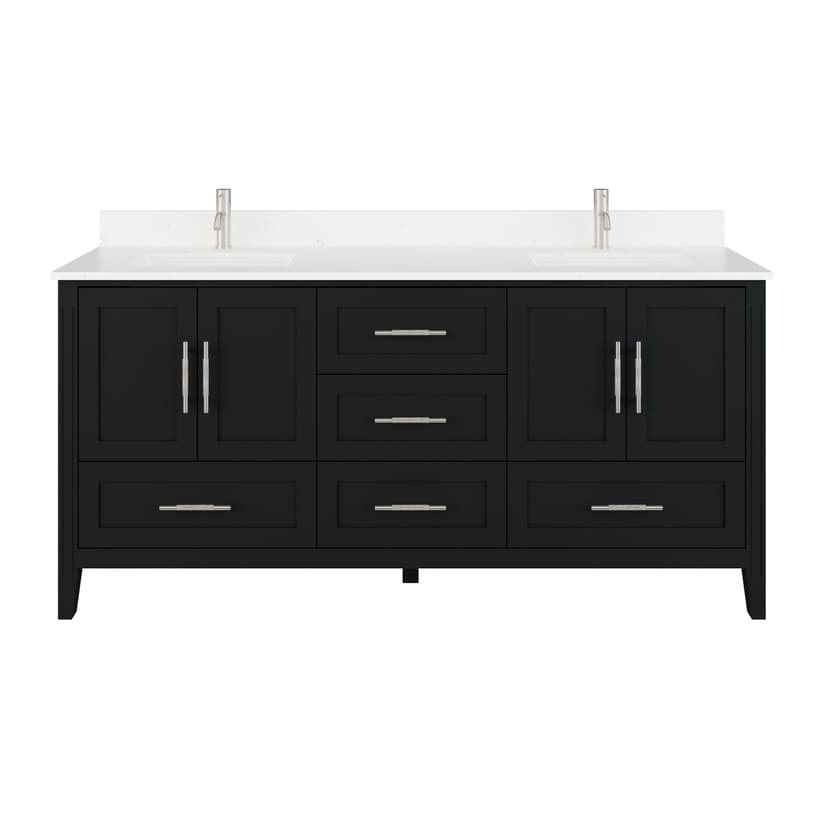 Urban Bathe Houston Single Bathroom Vanity with Power Bar & Drawer Organizer, Espresso, 72-in