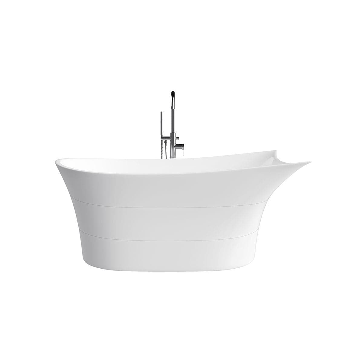 A&E Bath and Shower Floris 67-in White Acrylic Freestanding Bathtub with Adjustable Feet