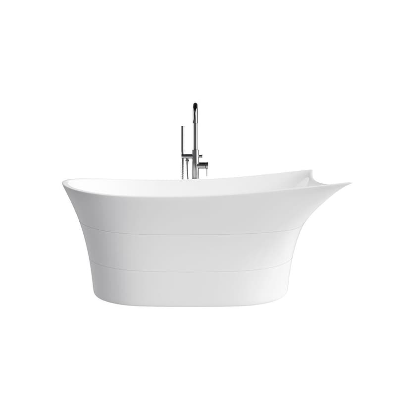 A&E Bath and Shower Floris 67-in White Acrylic Freestanding Bathtub with Adjustable Feet