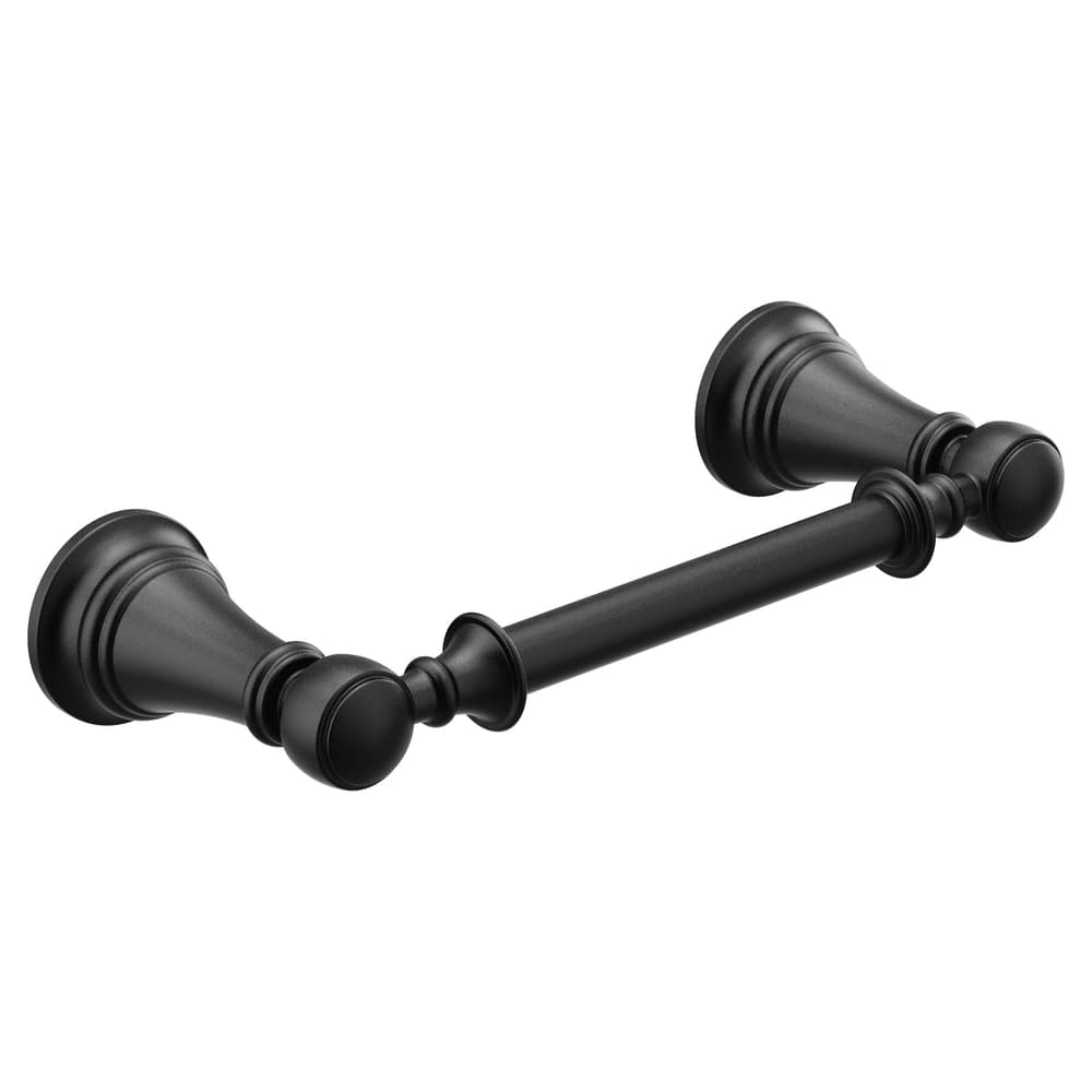 Moen Weymouth 2-Post Pivoting Toilet Paper Holder, Matte Black