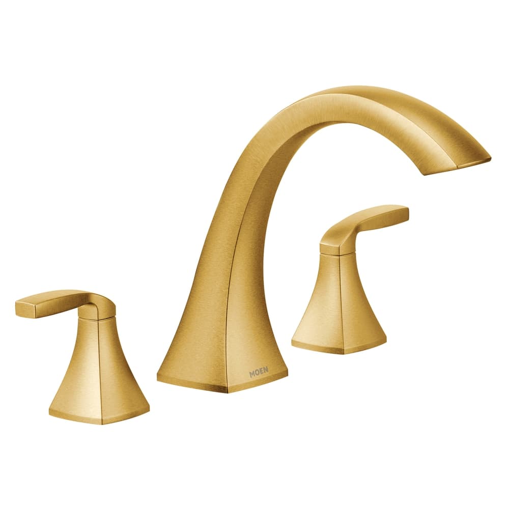 Moen Voss Two Handle Deck Mount Roman Tub Faucet Trim Kit, Valve Required, Brushed Gold