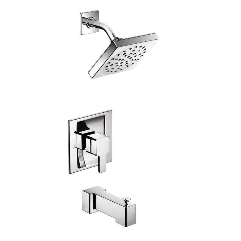 Moen 90 Degree 1-Handle Tub & Shower Trim with Eco-Performance Showerhead, Chrome