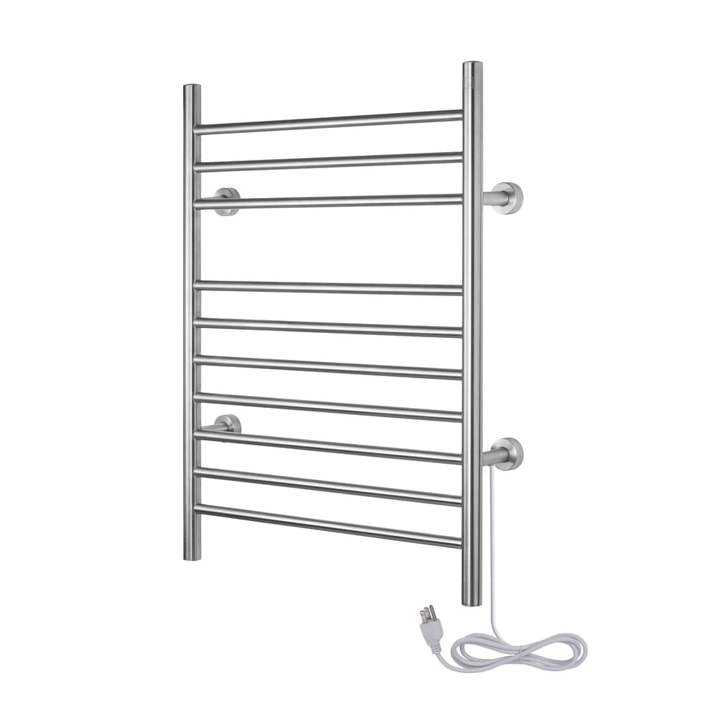 WarmlyYours Infinity Electric Towel Warmer, Brushed Stainless Steel, 10-Bars