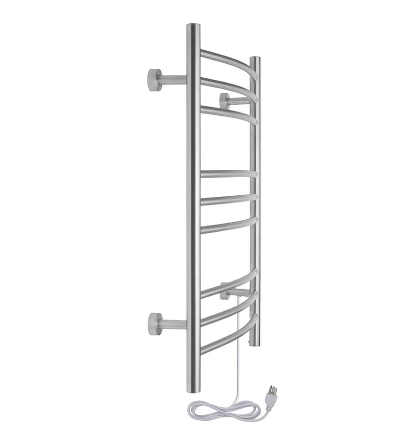 WarmlyYours Riviera Electric Towel Warmer, Brushed Stainlesss Steel, 9-Bars