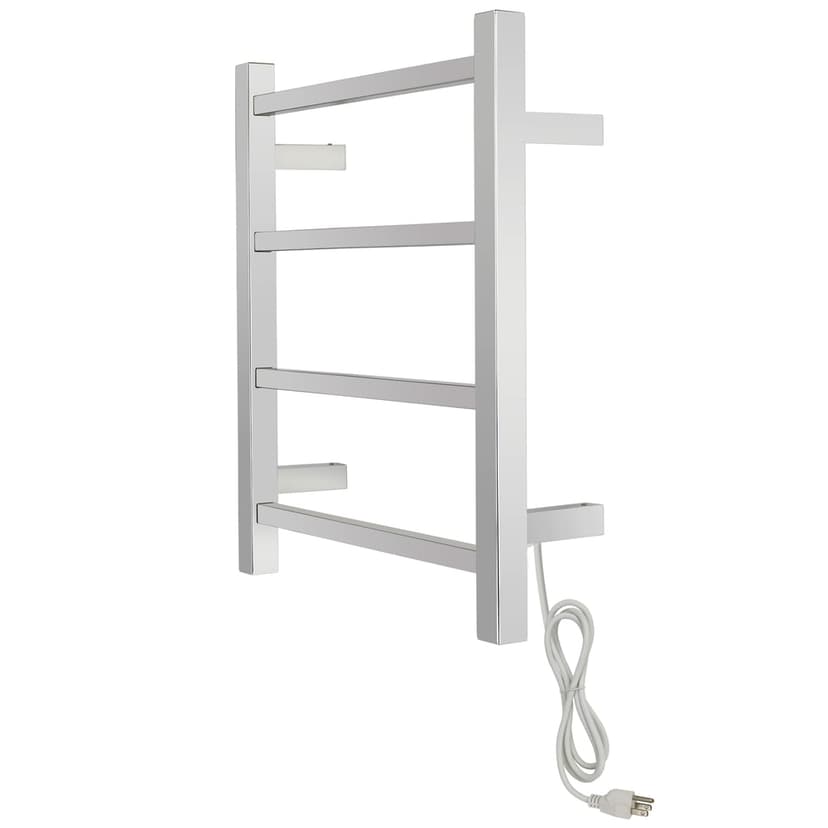 WarmlyYours Palma Electric Towel Warmer, Polished Stainless Steel, 4-Bars