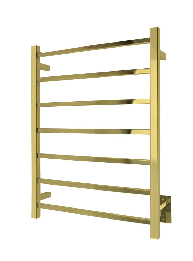 WarmlyYours Tahoe Electric Towel Warmer, Polished Gold, 7-Bars