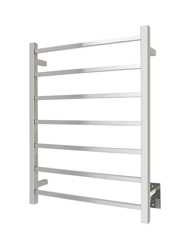 WarmlyYours Tahoe Electric Towel Warmer, Polished Stainless Steel, 7-Bars