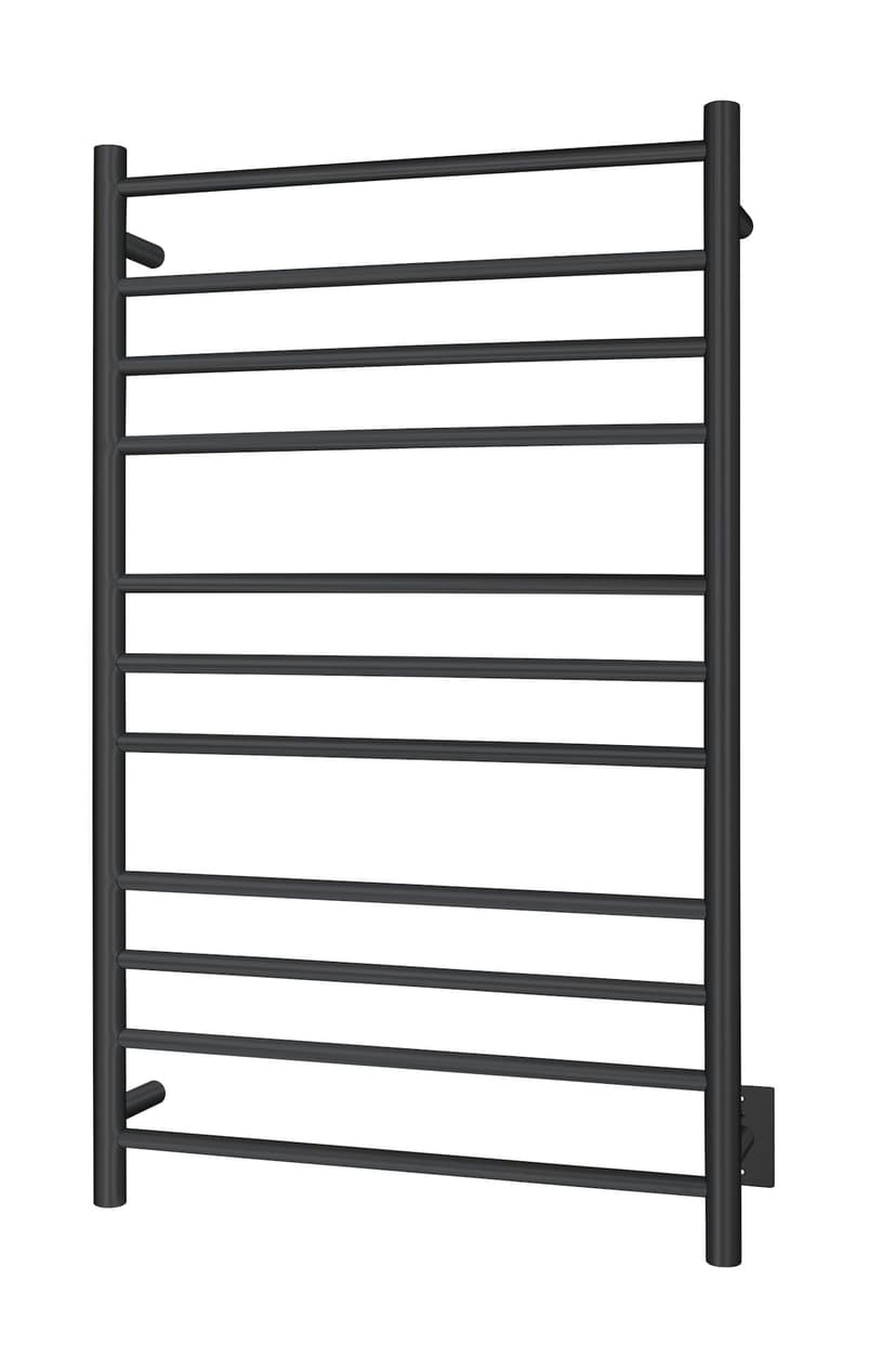 WarmlyYours Malta Electric Towel Warmer, Black, 11-Bars