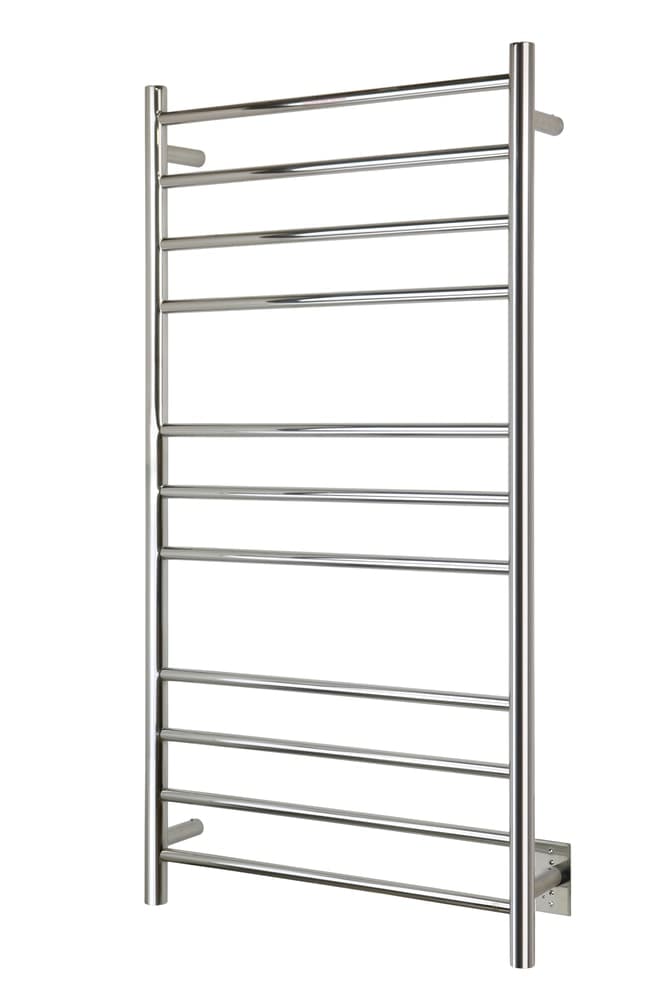 WarmlyYours Ontario XL Electric Towel Warmer, Polished Stainless Steel, 11-Bars