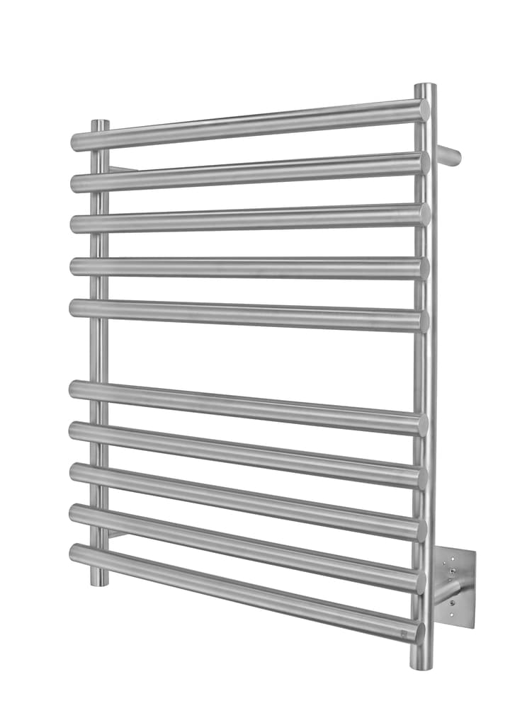 WarmlyYours Rome Electric Towel Warmer, Brushed Stainless Steel, 10-Bars