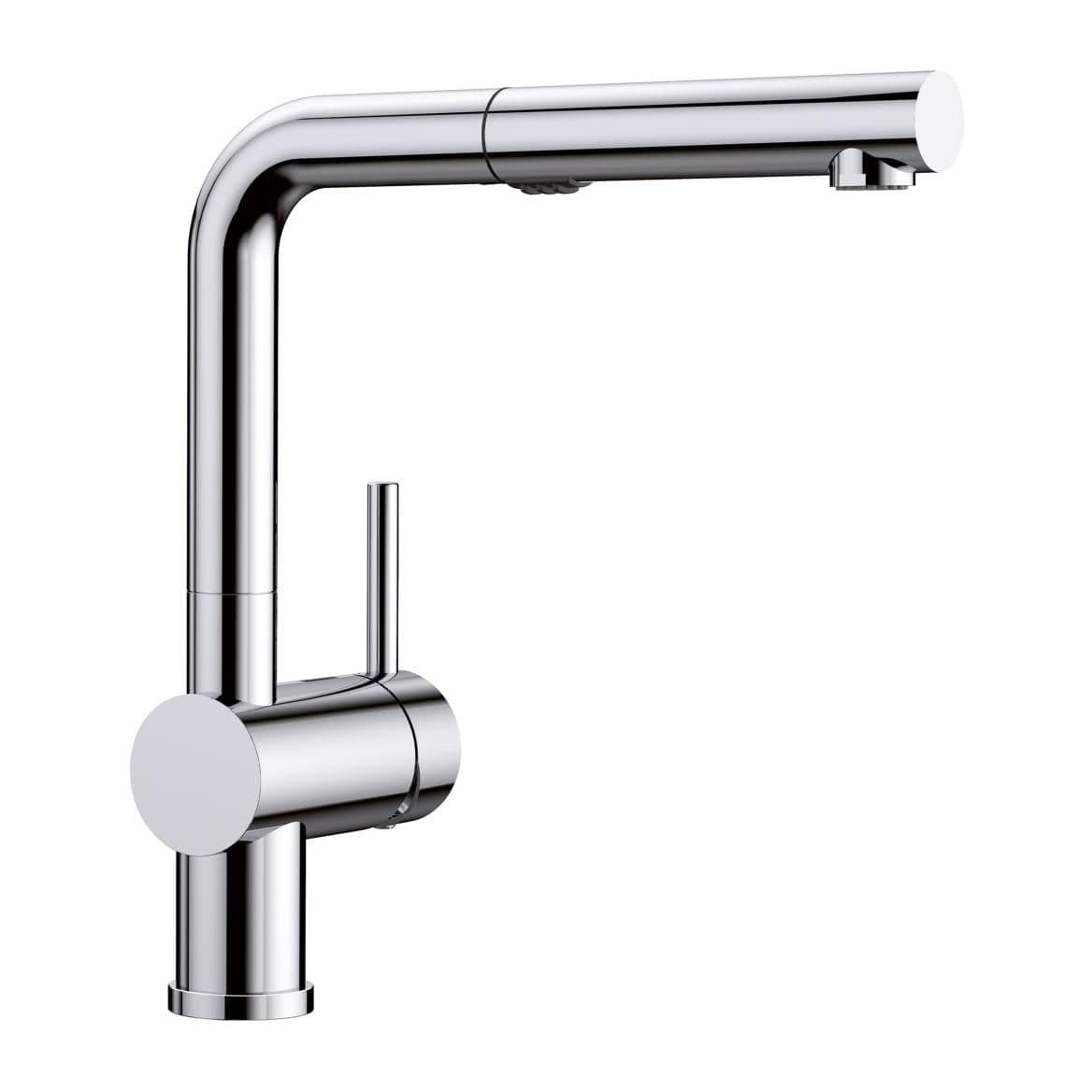 Blanco Linus Low Arc Pull-Out Dual-Spray Kitchen Faucet, Chrome