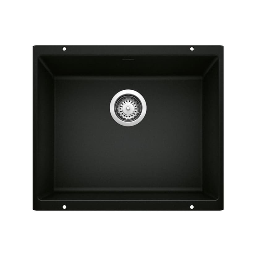Blanco Precis SILGRANIT 21-in Single Bowl Undermount Kitchen Sink, Coal Black
