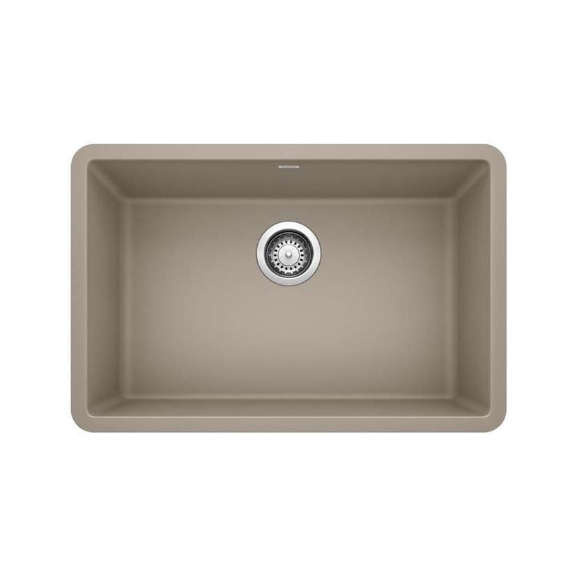 Blanco Precis SILGRANIT 27-in Single Bowl Undermount Kitchen Sink, Truffle