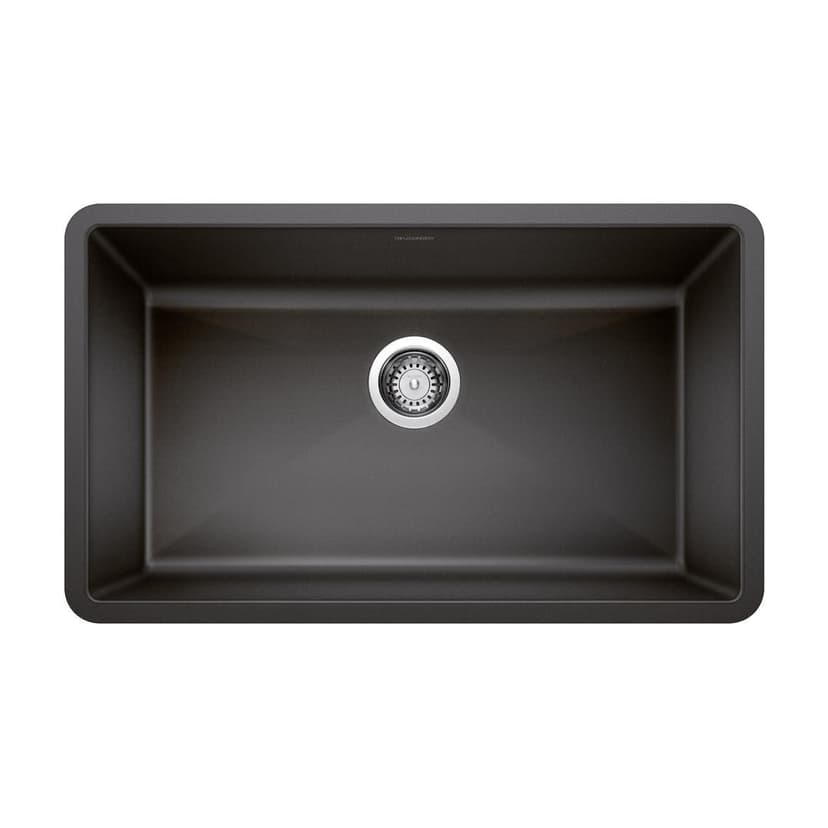 Blanco Precis SILGRANIT 32-in Super Single Undermount Kitchen Sink, Anthracite