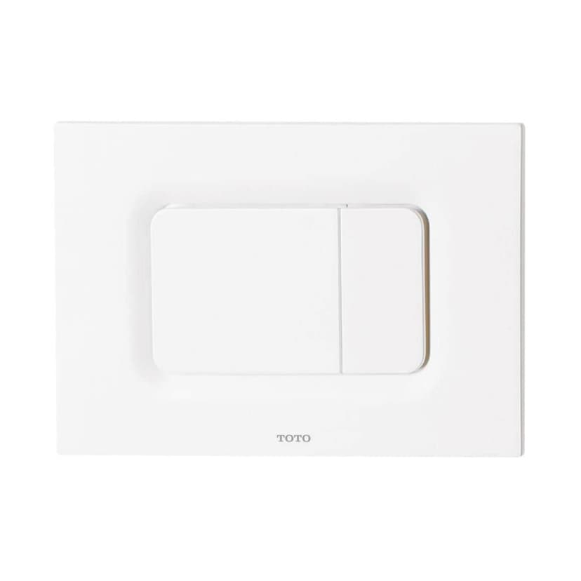 TOTO® Dual Flush Rectangle Push Button Plate for Select DuoFit In-Wall Tank Unit, White Matte