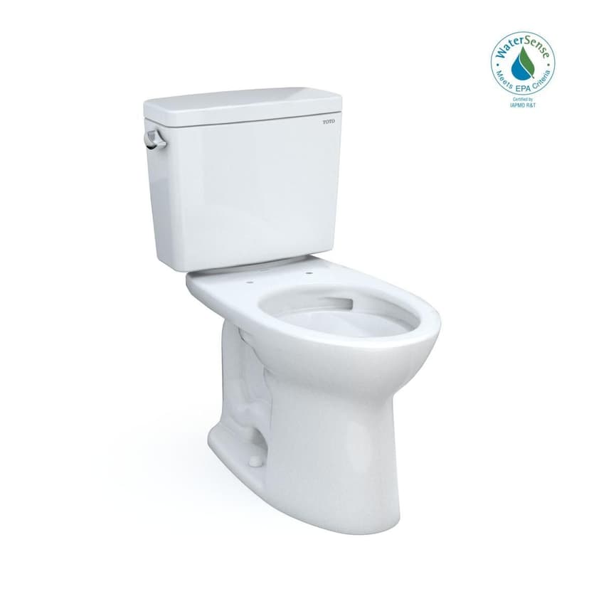 TOTO Drake Two-Piece Elongated 1.28 GPF Tornado Flush Toilet with CEFIONTECT, Cotton White