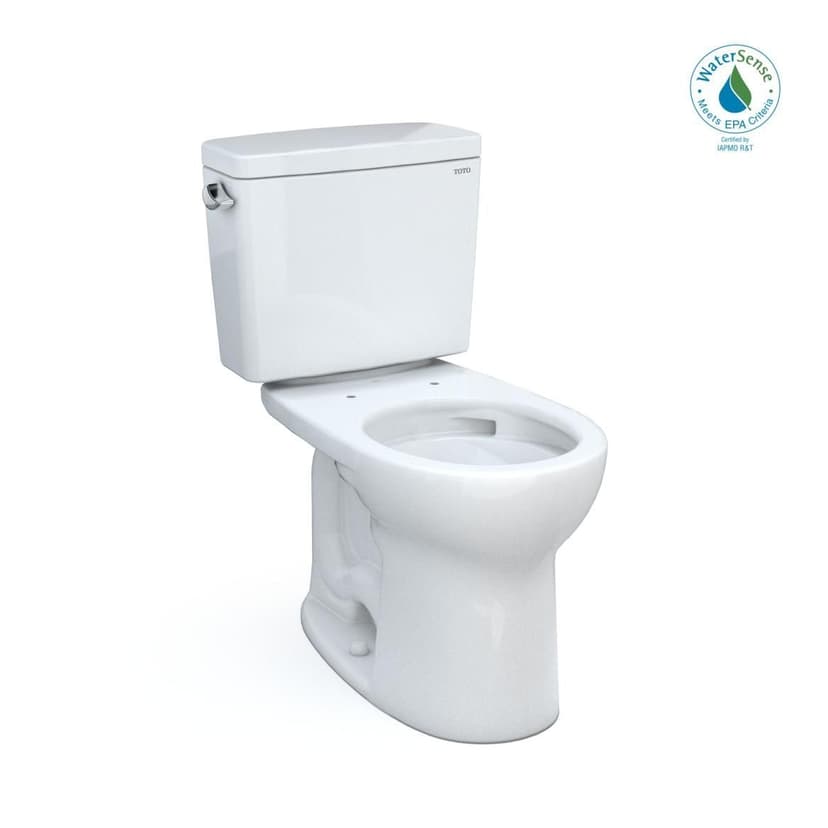 TOTO Drake Two-Piece Round 1.28 GPF Universal Height Tornado Flush Toilet with CEFIONTECT, Cotton White