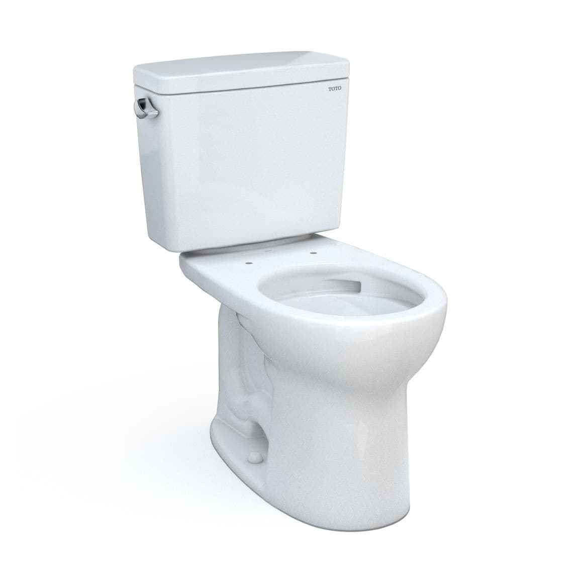 TOTO Drake Two-Piece Round 1.6 GPF Universal Height Tornado Flush Toilet with CEFIONTECT, Cotton White