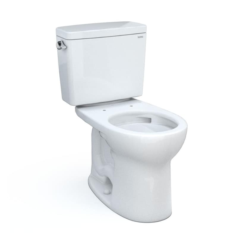 TOTO Drake Two-Piece Round 1.6 GPF Universal Height Tornado Flush Toilet with CEFIONTECT, Cotton White